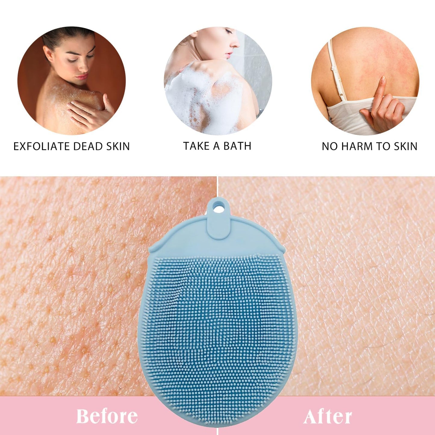 2 PC Silicone Body Scrubber Set,Foot Scrubber in Shower and Hand Held Silicone Face/Body Scrubber,Soft Wash Mitt,Shower Foot Scrubber Mat,Deep Beauty and Personal Care LMMYUN