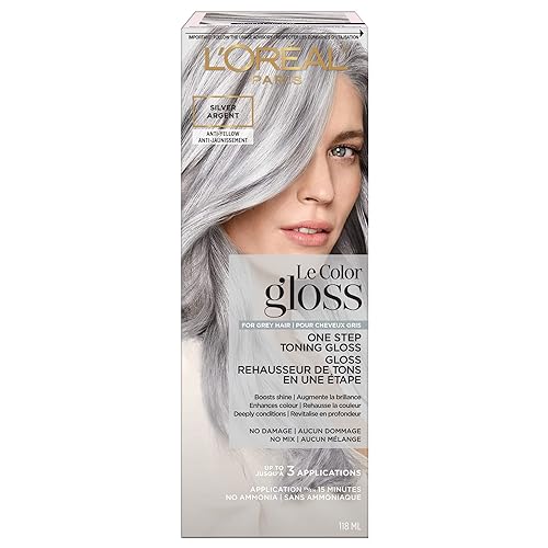 L'Oreal Paris Le Color Gloss One Step In-Shower Toning Hair Gloss, Neutralizes Brass, Conditions & Boosts Shine, Silver, 4 Ounce Beauty & Personal Care L'Oreal Paris