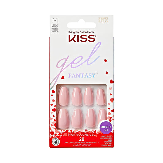 KISS Gel Fantasy Valentine’s Day Sculpted Nails, ‘XOXO’, 28 Count