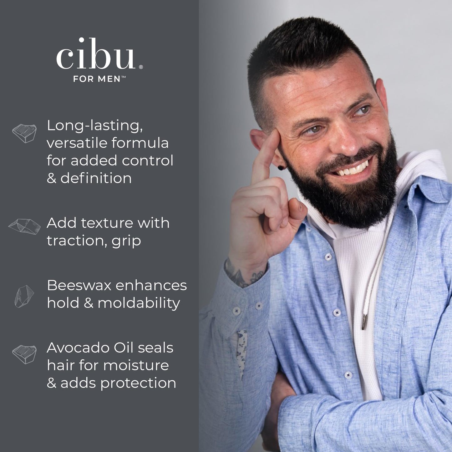 CIBU for Men Texture Paste Pomade 4 oz - Strong Hold Pomade for Men for Long Lasting Hold Texture, and Definition - Ideal for Messy, Sleek, and Casual Beauty & Personal Care CIBU