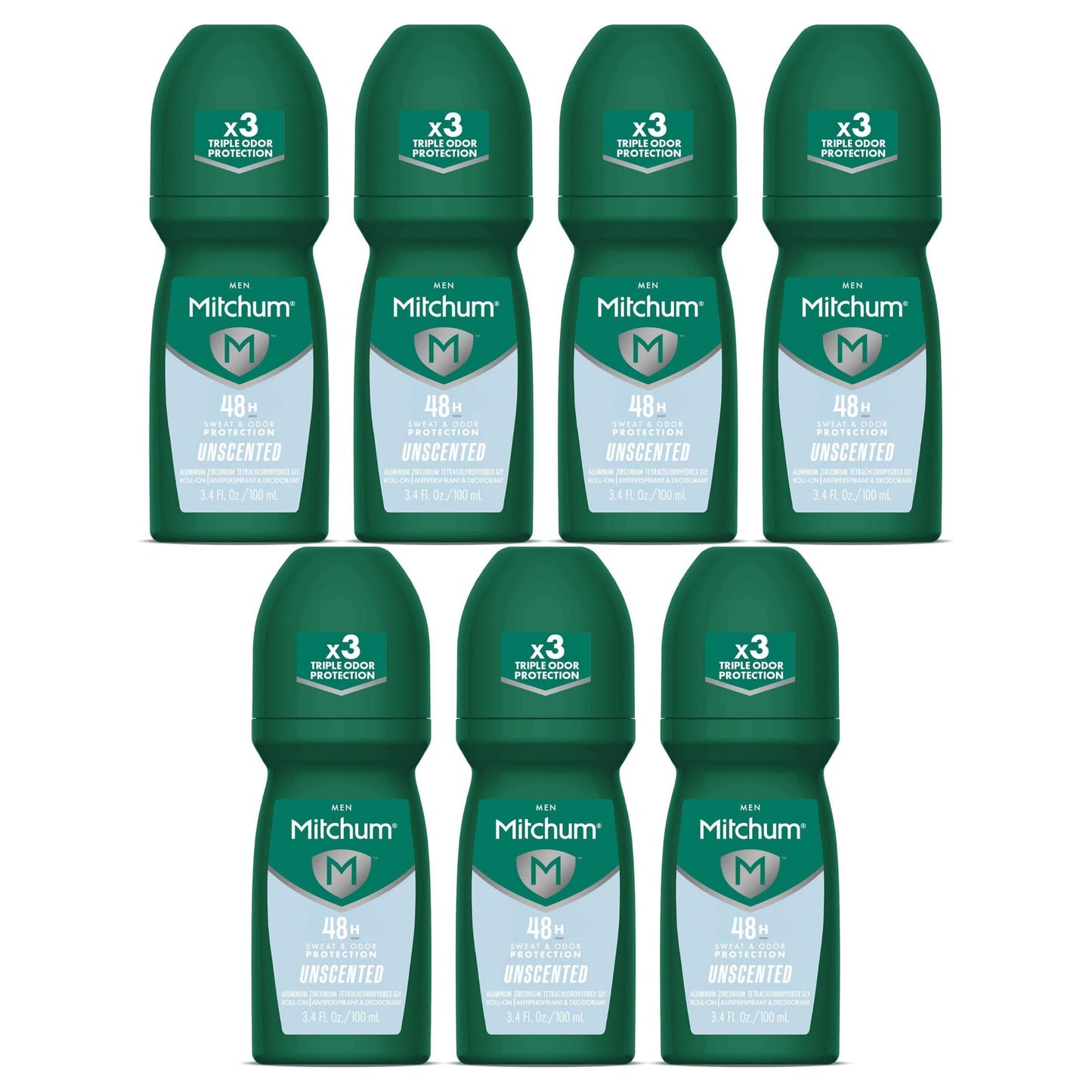 Mitchum Invisible Anti-Perspirant & Deodorant Roll-On, Unscented 3.4 oz (Pack of 7) Beauty and Personal Care Mitchum