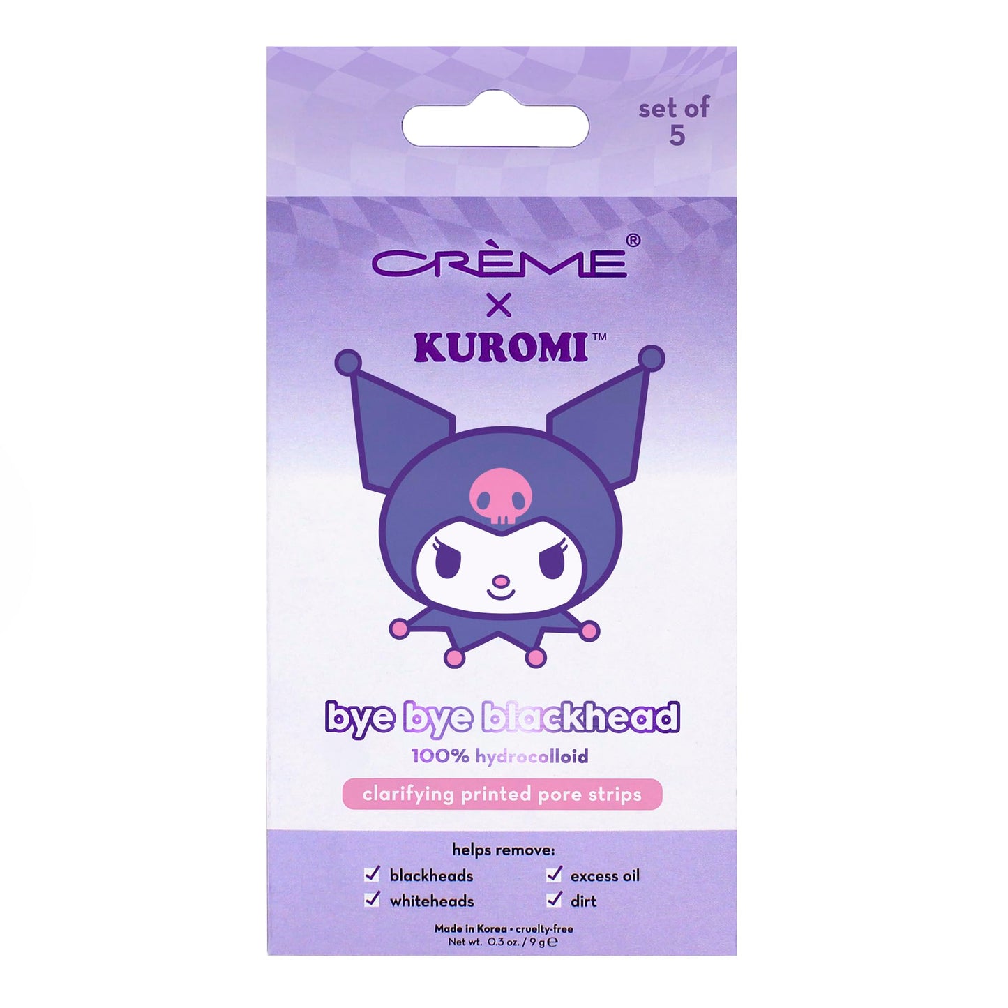 The Crème Shop Kuromi Bye Bye Blackhead Printed Pore Strips | Nose Pore & Blackhead Strips | Pore Cleaner Blackhead Remover for Face | Blackhead Beauty & Personal Care The Crème Shop