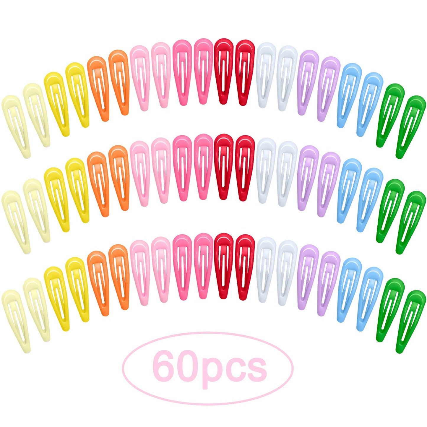 60Pcs Snap Hair Clips for Girls, Gingbiss 2 inch Silicone Coating Colorful Metal Hair Barrettes with Storage Case for Women Girls Kids, No Slip Hair Beauty & Personal Care Gingbiss