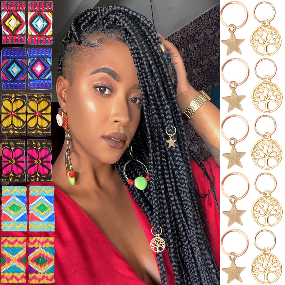 NA 22Pieces Fine Dreadlock Includes 12Pieces Fabric Dreadlock Beads Hair Accessories Fashion Braiding Tubes Dreadlock Beads Hair Decoration and 10 Beauty & Personal Care N\A