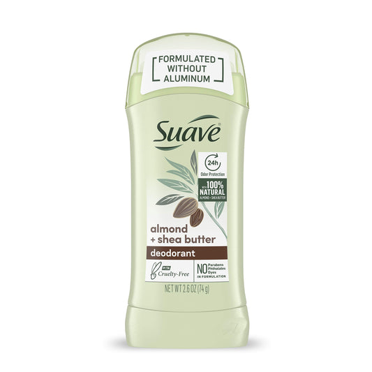 Suave Aluminum Free Deodorant for Women 24-Hour Odor Protection Almond & Shea Butter Cruelty-Free 2.6 oz Beauty and Personal Care Suave