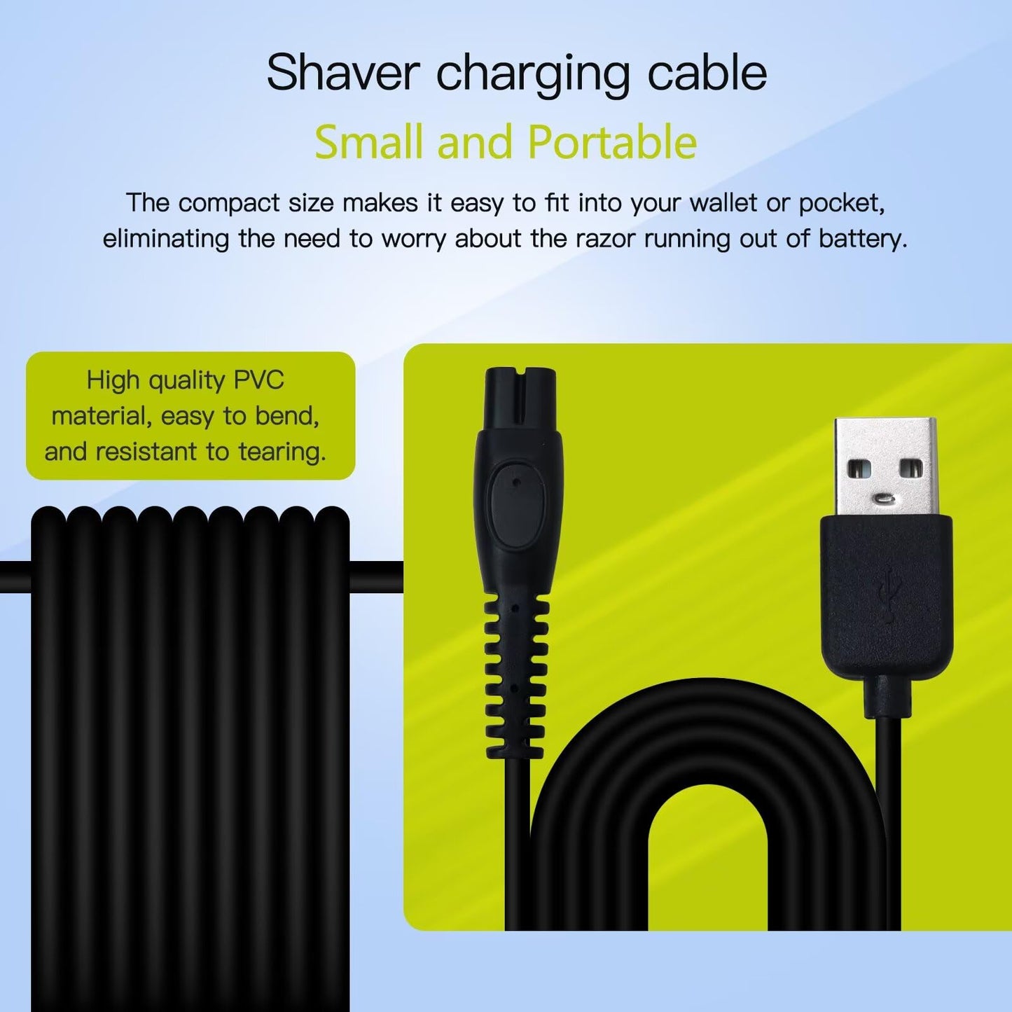 LO MERECES Classic 5V USB Charger Cord Replacement for Philips Norelco Shaver 2400 3900 5400 2600 7200, Charging Cable for Philips Wet & Dry Series Beauty and Personal Care LO MERECES