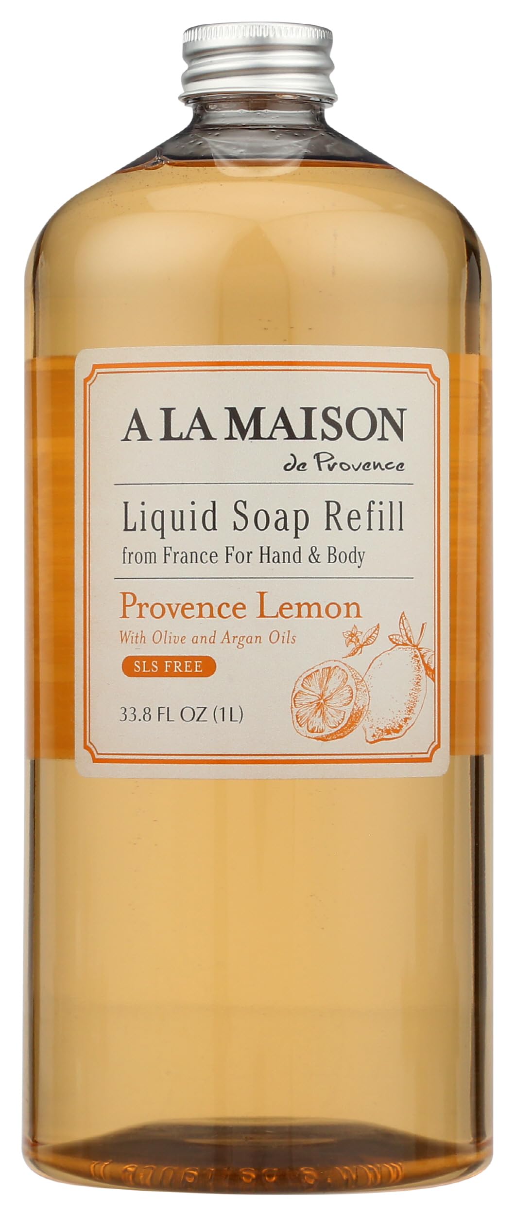 A LA MAISON Provence Lemon Liquid Hand Soap 33.8 Fl Oz Refill Bottle - Natural Hand Wash Made with Essential Oils - Biodegradable, Plant-Based, Vegan Beauty & Personal Care A LA MAISON