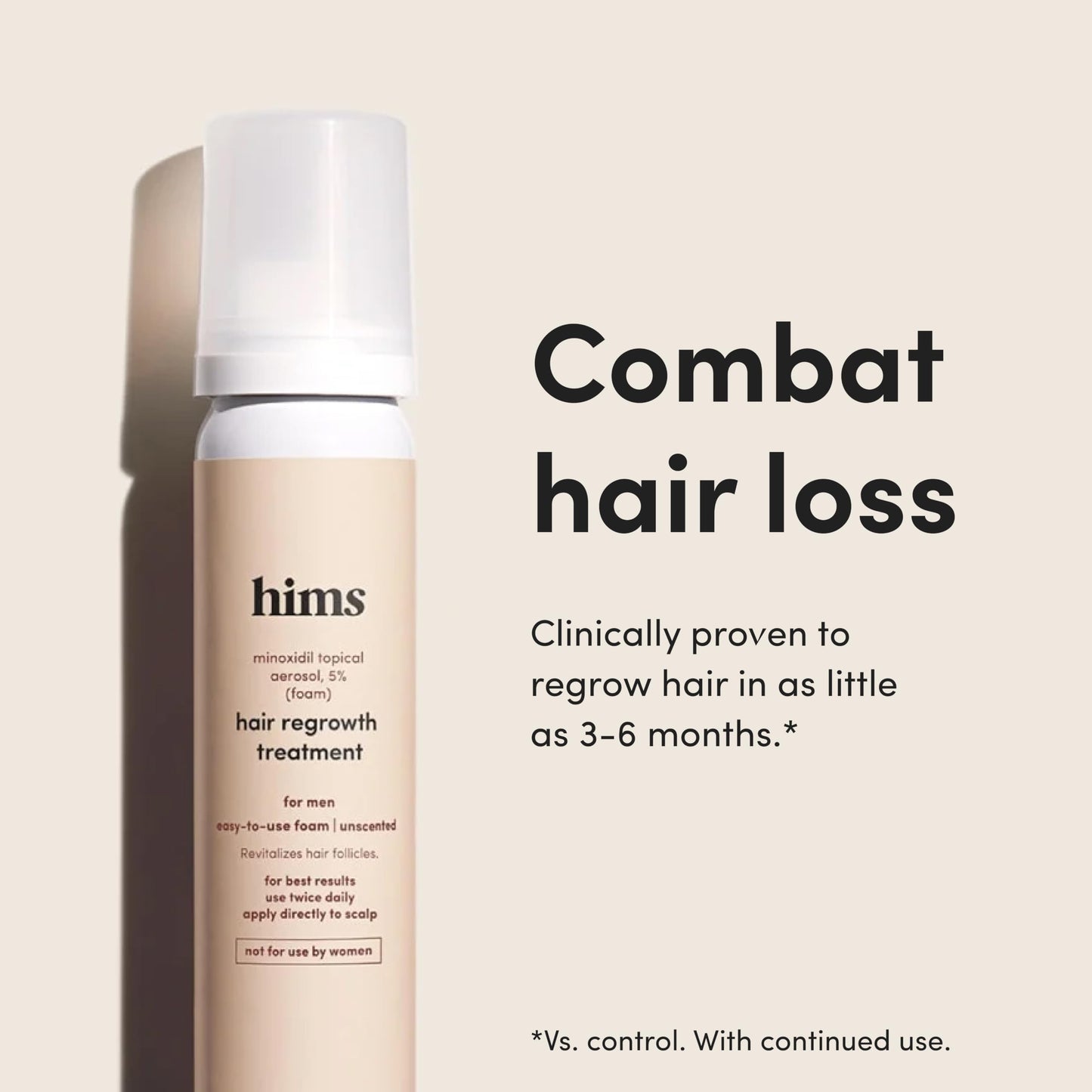 hims hair regrowth treatment minoxidil 5% topical solution foam - 2.11 oz Beauty and Personal Care HIMS & HERS