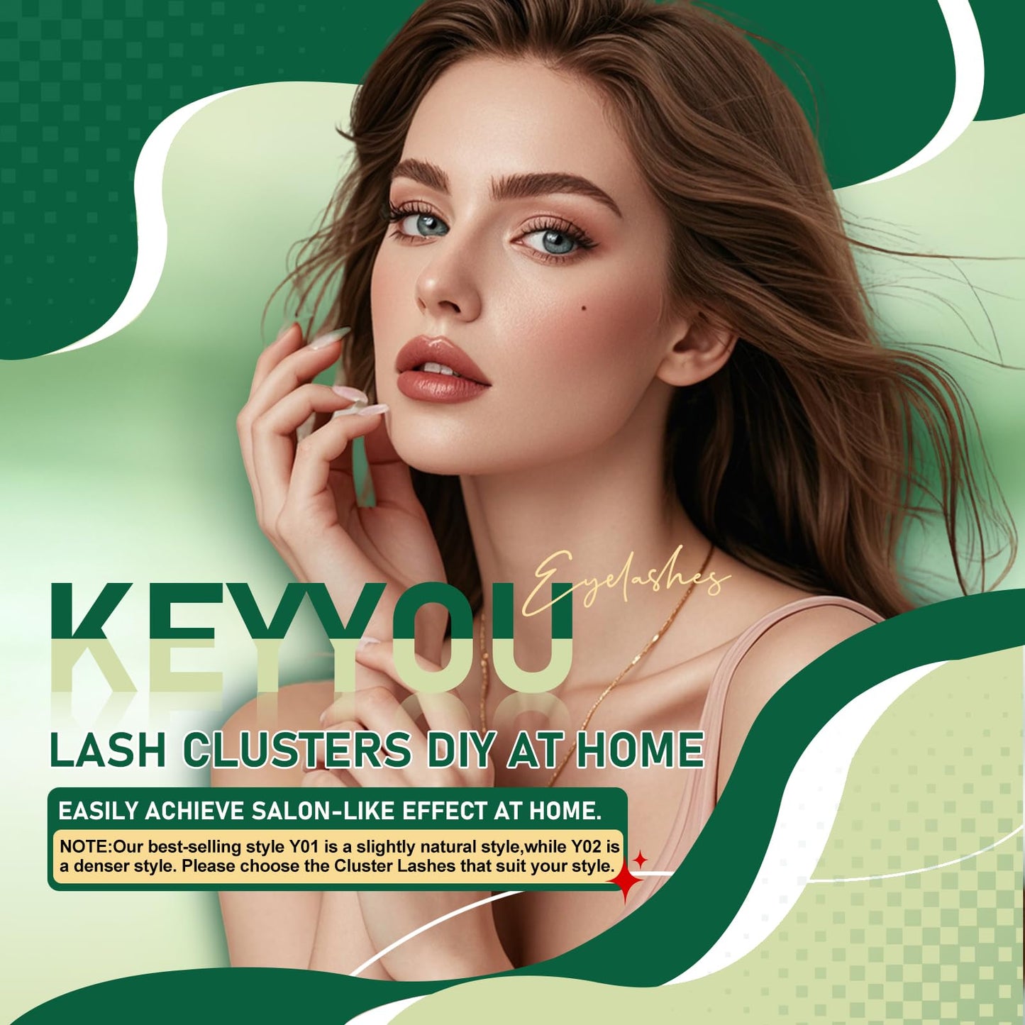 Lash Clusters,96 Pcs Cluster Lashes D Curl 10-18MIX DIY Lash Extensions Eyelash Clusters,KEYYOU Volume Wispy Individual Lashes Soft&Comfortable Easy Beauty and Personal Care KEYYOU