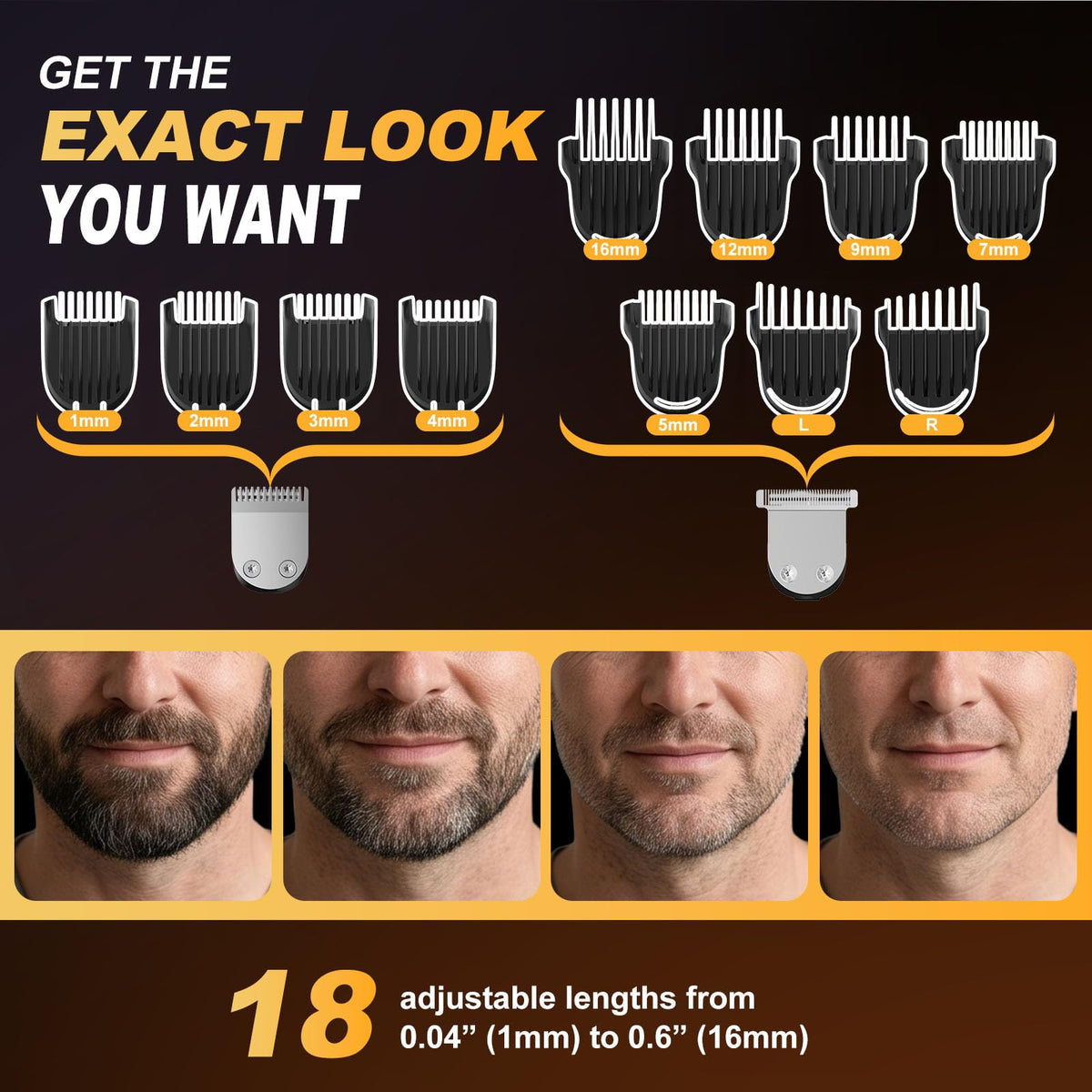 Beard Trimmer for Men, All-in-One Electric Razor & Hair Clipper, Waterproof Cordless Mustache Grooming Kit, Rechargeable Beard Hair Nose Ear & Body Beauty and Personal Care RICAF