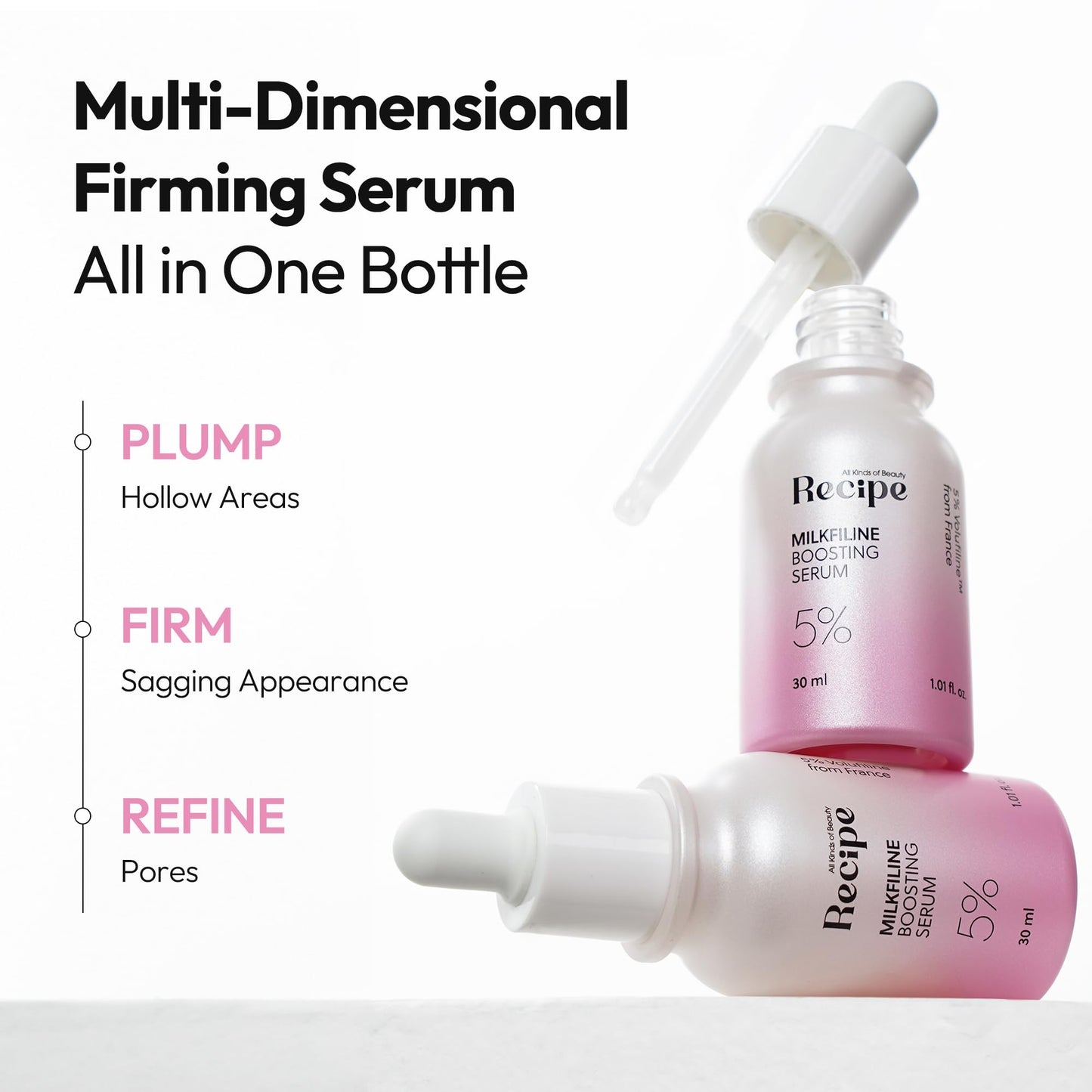 Recipe Milkfiline Boosting Ampoule - Age-Defying, Soothing & Hydrating Face Serum with 5% Volufiline, Niacinamide & Azelaic Acid for Dull, Dry Skin Beauty and Personal Care RE:CIPE