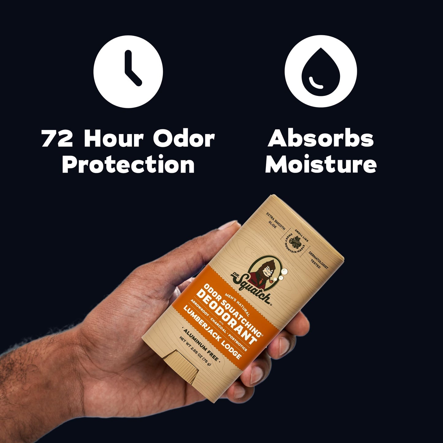 Dr. Squatch Natural Men’s Deodorant - Aluminum Free Natural Deodorant Men with Charcoal & Postbiotics for 72-Hour Odor Protection - Fresh Falls Beauty and Personal Care Dr. Squatch