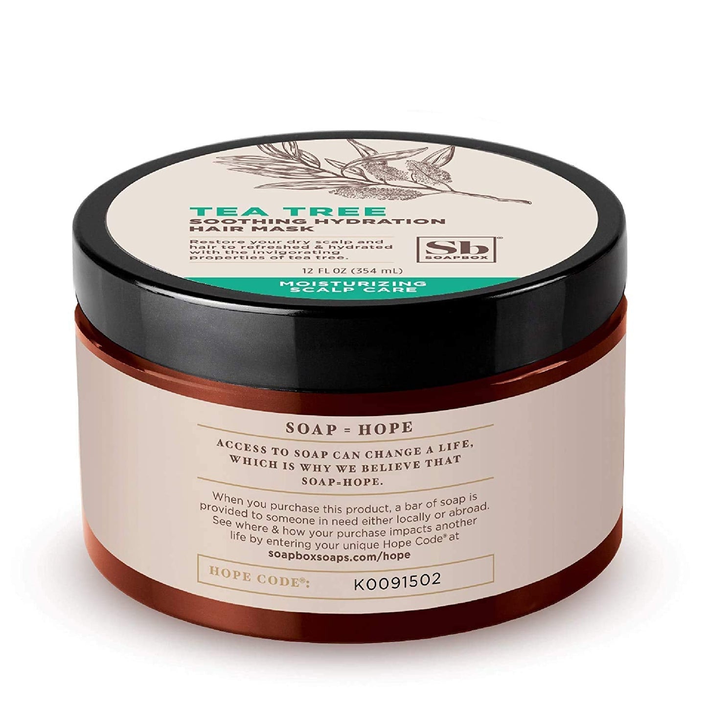 Soapbox Hair Mask, Tea Tree Deep Conditioner - Soothing Hydration for Dry, Damaged or Frizzy Hair (12oz) Beauty & Personal Care Soapbox