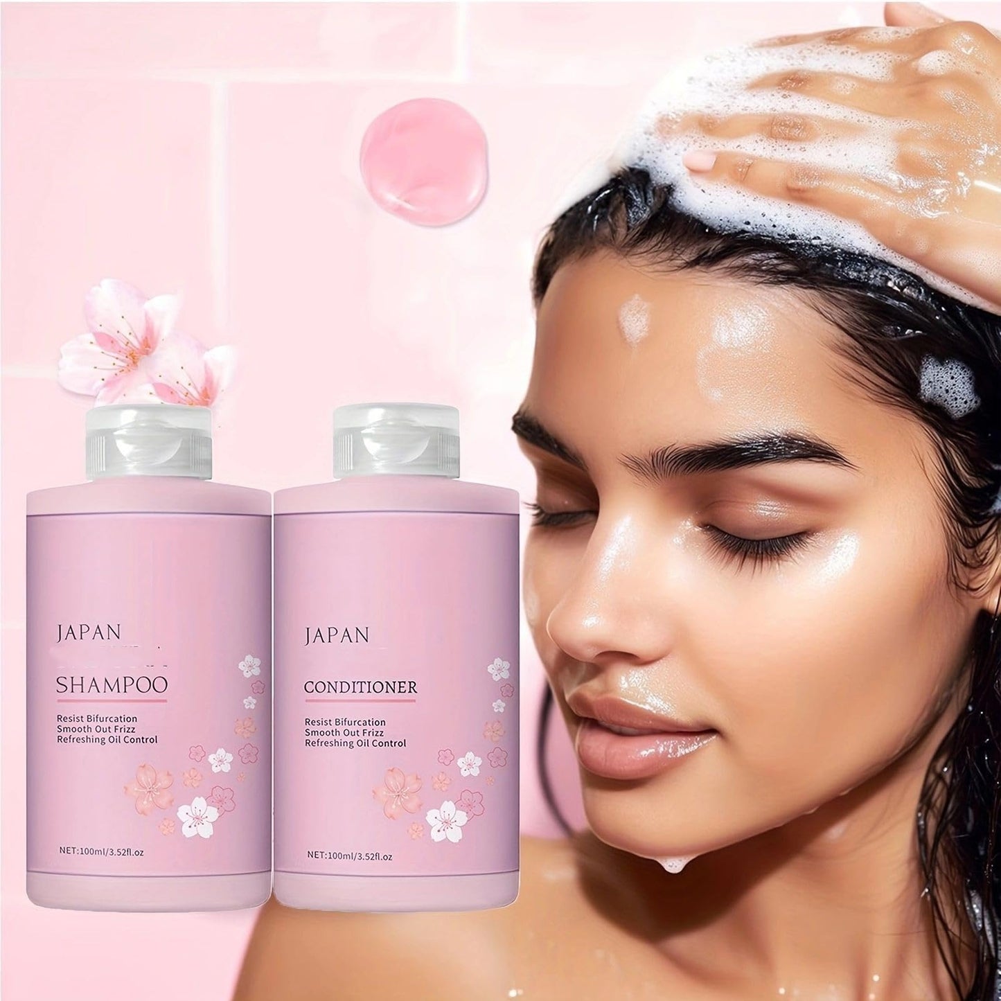Japanese CHERRY BLOSSOM (Shampoo + Conditioner Set), with Cherry Blossom Extract & Vitamin E, Clarifying, Hydrating and Thickening Hair Care Beauty & Personal Care Soelegant