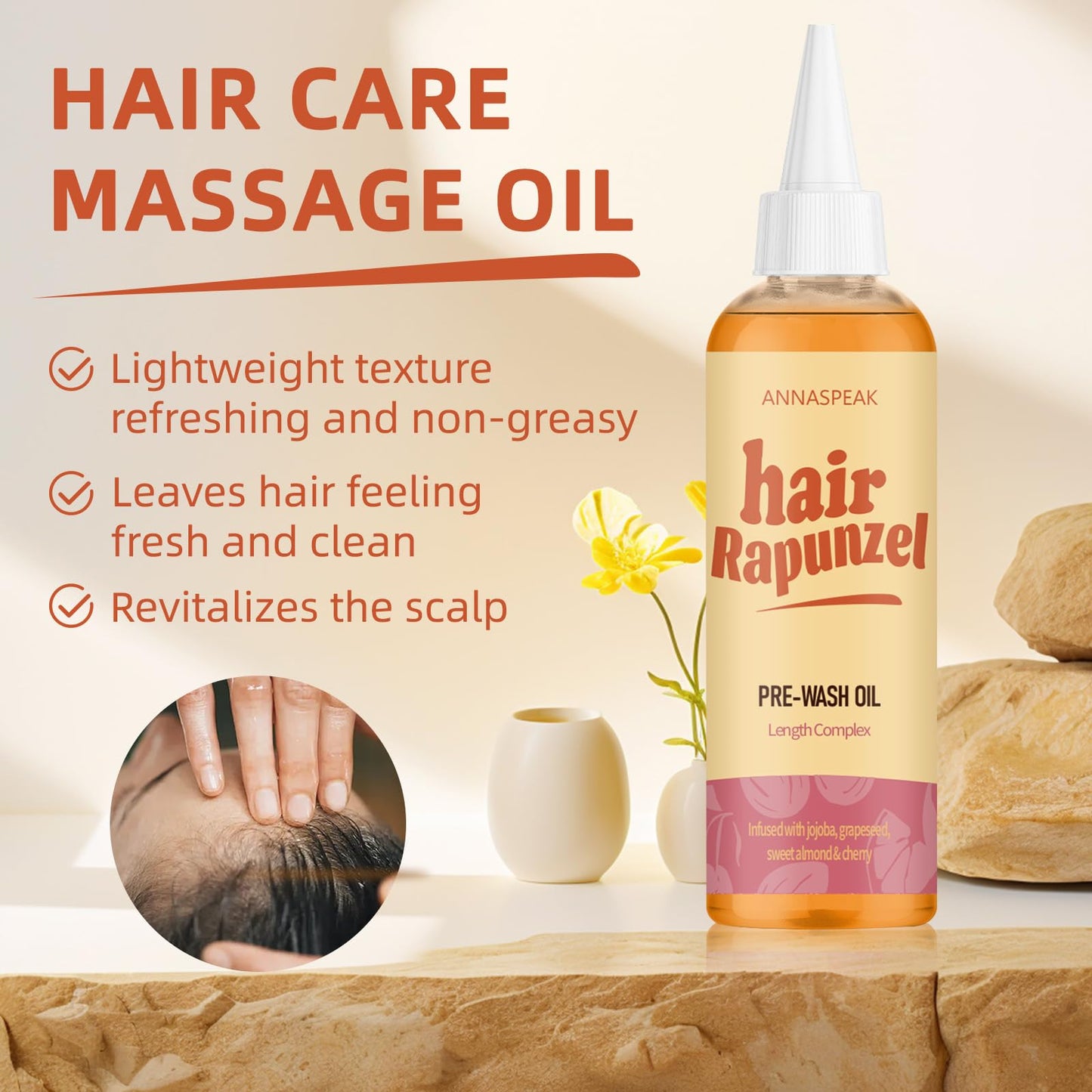 ANNASPEAK Rapunzel, Pink Grapefruit, Jojoba, Sweet Almond, Cherry, for All Hair Types (100ml) Beauty & Personal Care ANNASPEAK