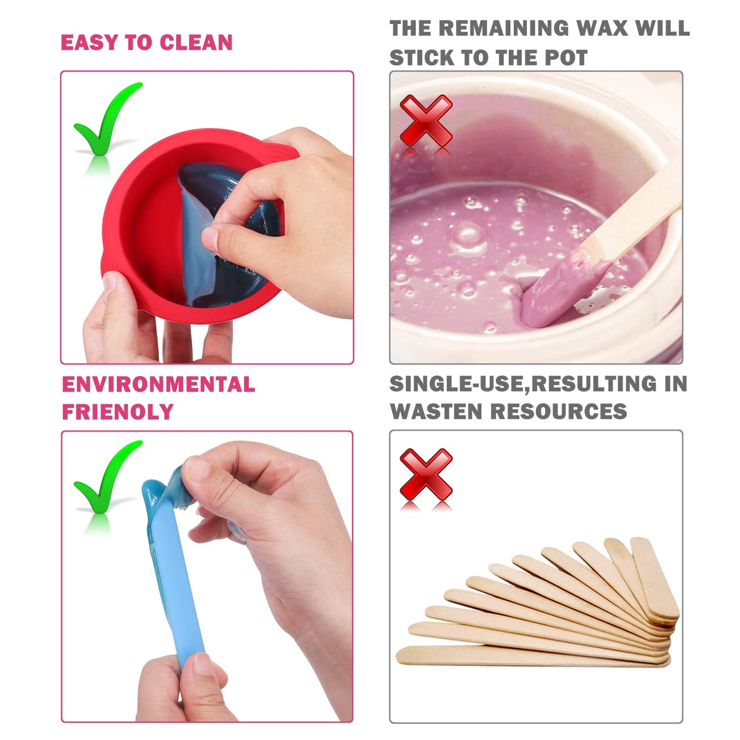 Mity rain 2pcs Silicone Wax Warmer Liner, Non-Stick Wax Pot Silicone Bowl Replacement, Reuse Wax Melt Warmer Liner With 2pcs Silicone Spatulas Beauty and Personal Care Mity rain