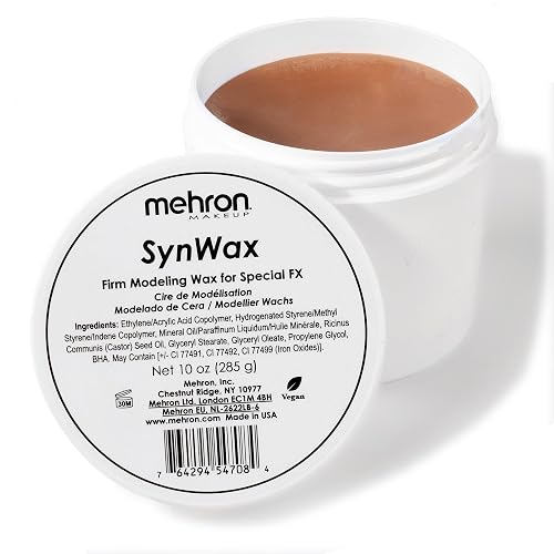 Mehron Makeup SynWax | Firm Modeling Wax for Special FX | Scar Wax SFX Makeup For Fake Scars, Fake Wounds, & Halloween Effects | Made in the USA Beauty & Personal Care Mehron