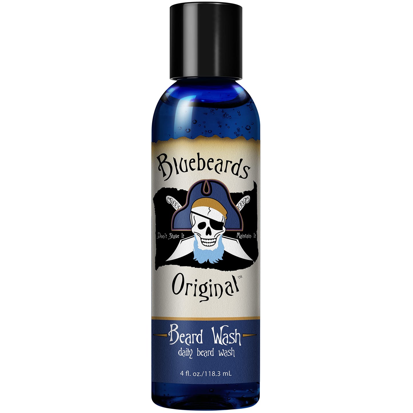 Beard Wash for Men - 4 oz Bluebeards Original Natural Beard Wash and Beard Moisturizer, Infused with Aloe & Lime - Deeply Cleans, Softens, Beauty & Personal Care Bluebeards Original