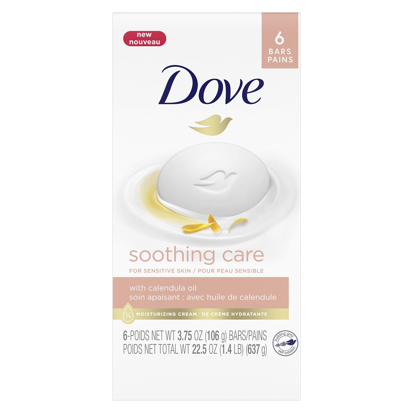Dove Soothing Care Moisturizing Beauty Bar For Sensitive Skin with Calendula Oil Effectively Washes Away Bacteria, Hydrating and Replenishing Skin Beauty & Personal Care Dove
