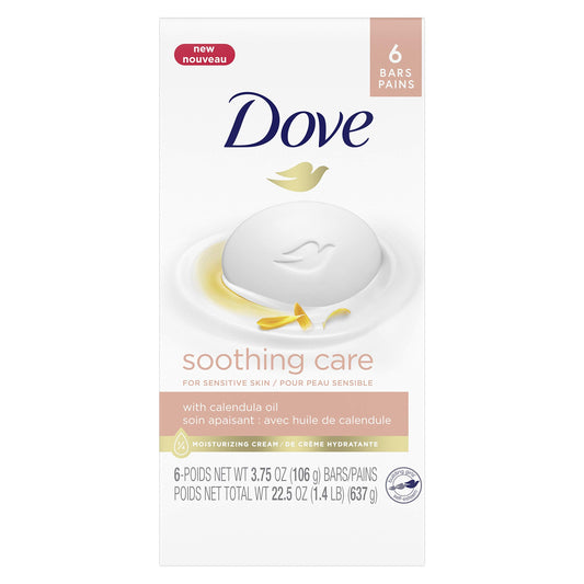 Dove Soothing Care Moisturizing Beauty Bar For Sensitive Skin with Calendula Oil Effectively Washes Away Bacteria, Hydrating and Replenishing Skin Beauty & Personal Care Dove