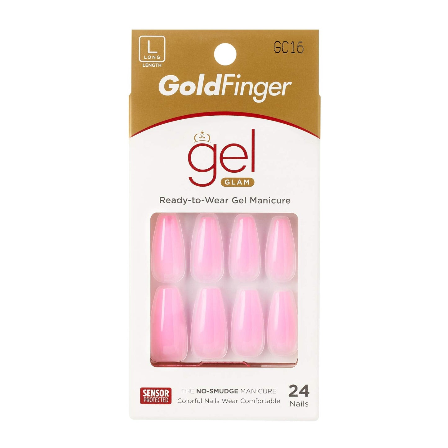 GoldFinger Full Cover Nails Press On 24 Nails Long Length Beauty & Personal Care KISS