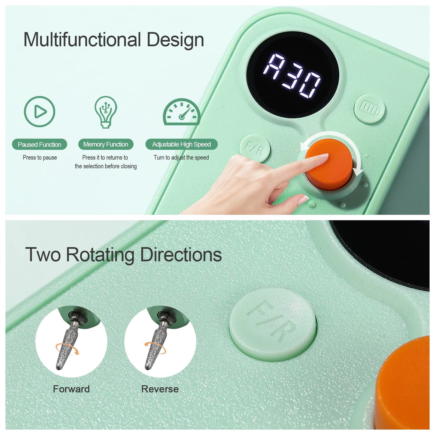 Professional Portable Nail Drill Kit Rechargeable Nail Machine Electric Cordless E-File Nail Drill Set with 7 Nail Bits, Manicure Pedicure Tool Beauty & Personal Care HUGMAPLEPRO