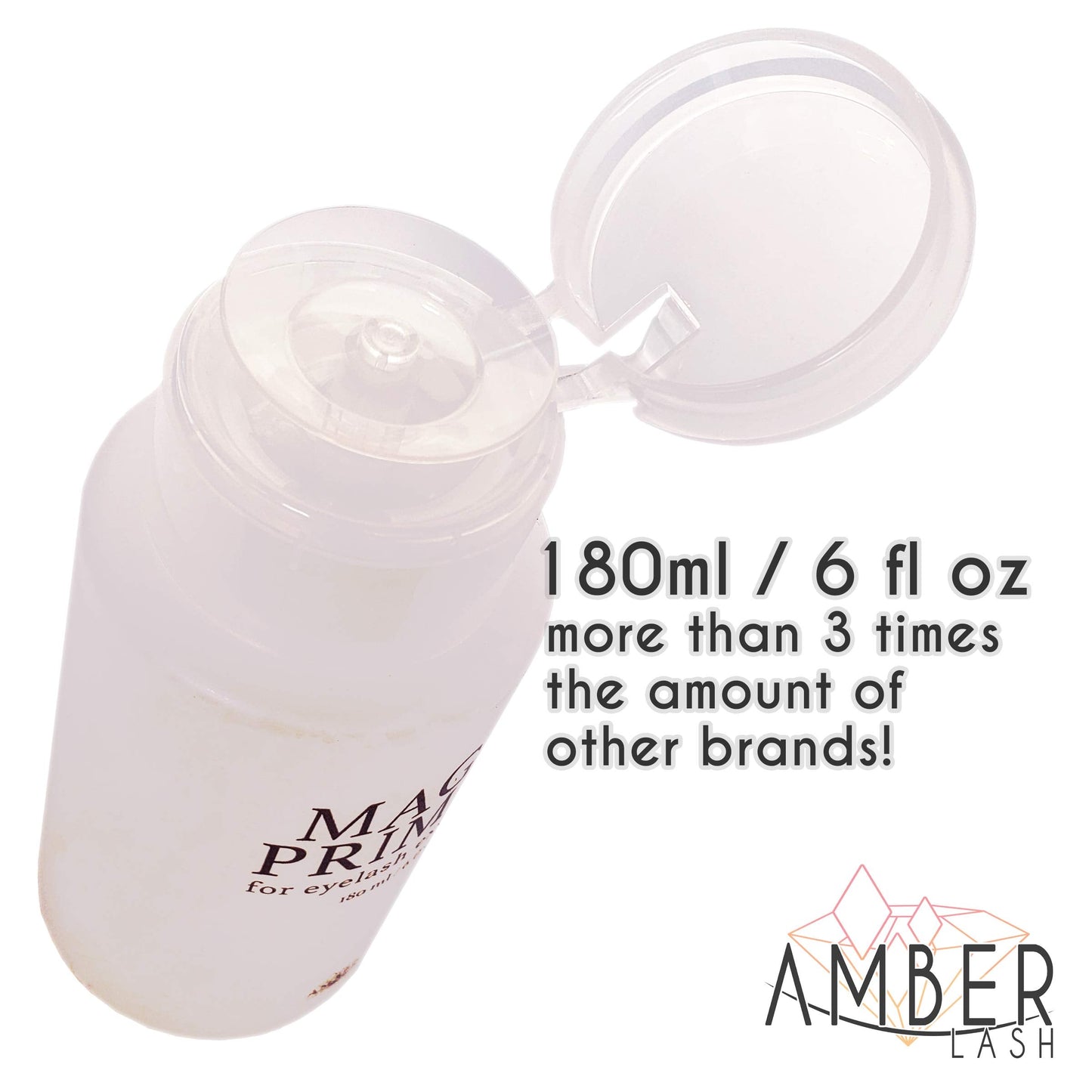 Amber Lash Magic Primer (6.0 fl.oz/180ml) Super Gentle Eyelash Extension Primer to Increases Adhesive Strength and Bonding Retention on Natural Beauty & Personal Care Amber Lash