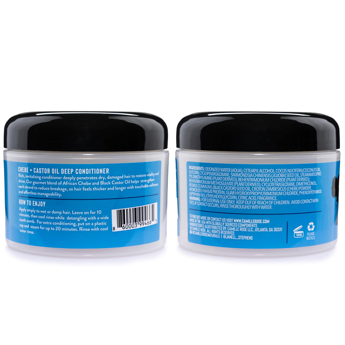 Camille Rose Black Castor Oil & Chebe Deep Conditioner, 8 Oz