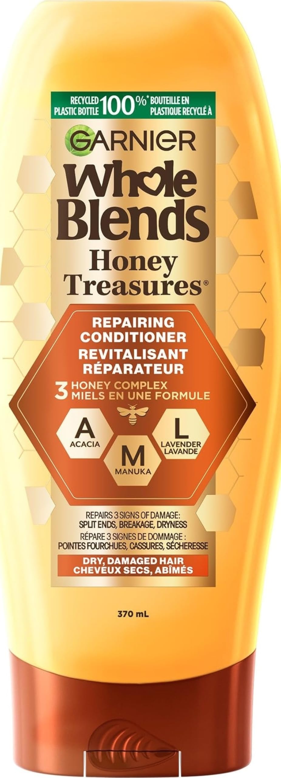 Garnier Whole Blends Repairing Conditioner Honey Treasures, Damaged Hair, 12.5 fl; oz.