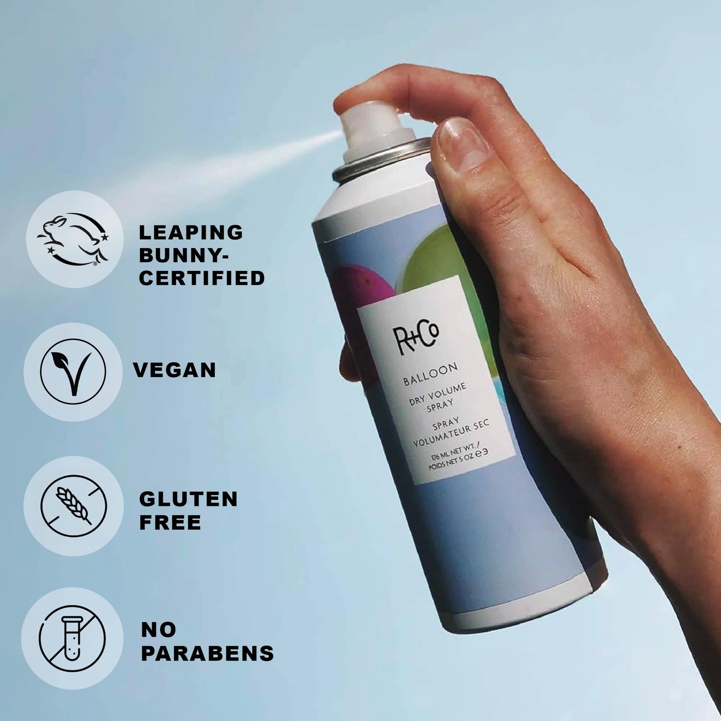 R+Co Balloon Dry Volume Spray Set | Instant Volume & Lift with Long-Lasting Hold | Adds Texture & Fullness Without Weight | Vegan + Cruelty-Free | 5oz Beauty & Personal Care R+Co