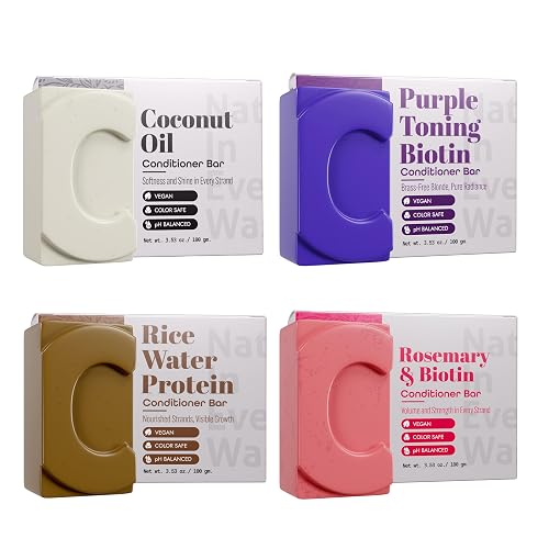 Herbishh Solid Bars for Hair Growth, Oily Hair, Blonde & Thinning Hair, Sulfate-Free, Eco-Friendly 4Pack (Conditioner Bar Set) Beauty & Personal Care Herbishh