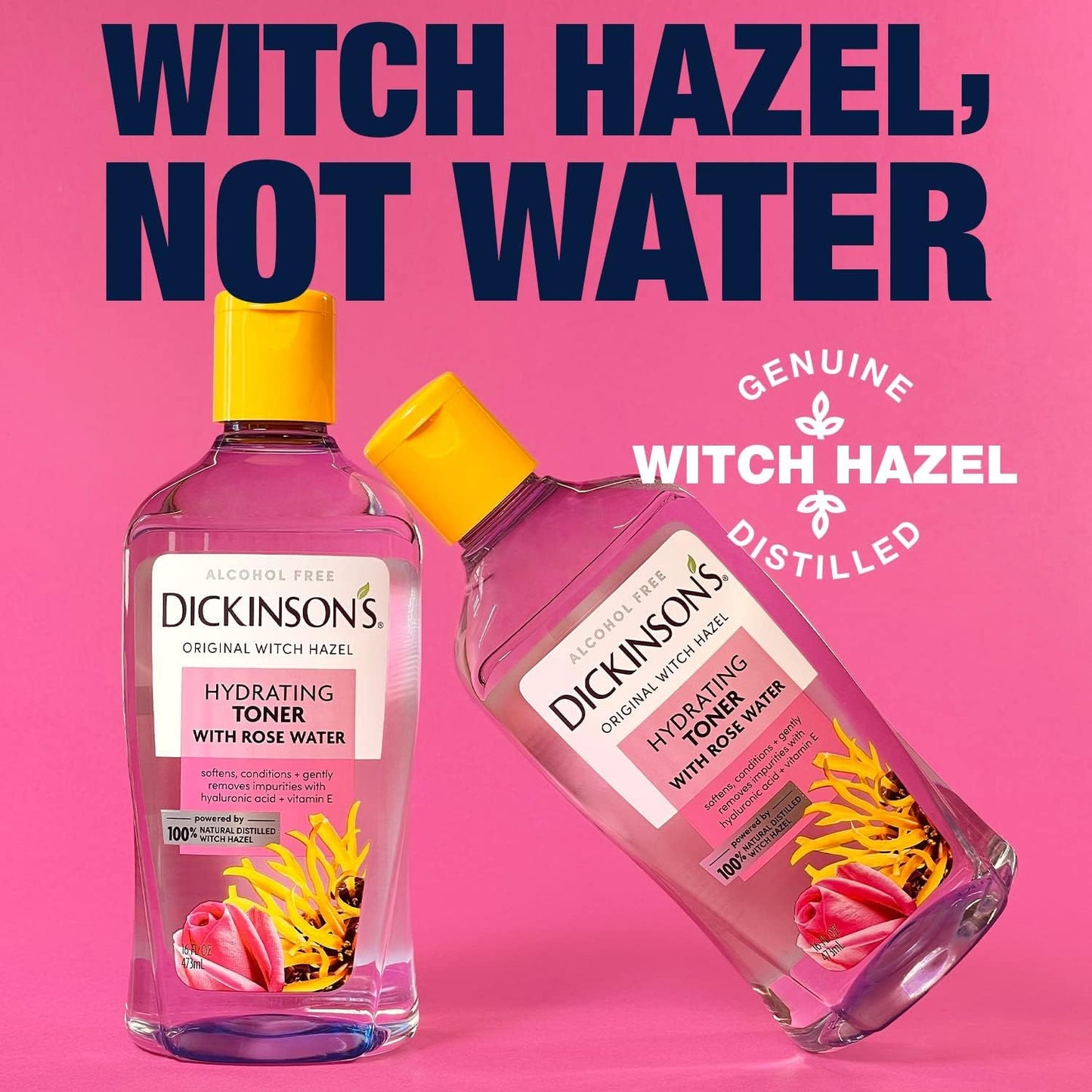 Dickinson's Enhanced Witch Hazel Hydrating Toner with Rosewater, Alcohol Free, 98% Natural Formula, 16 Fl Oz (Pack of 1) Beauty & Personal Care Dickinson's