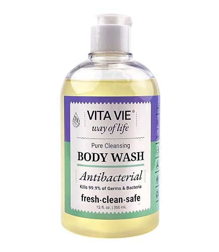 VITA VIE Body Wash, Lemon Scent, Antibacterial Soap for Hands and Forearms With Hazel, Willow Bark Extract, and Tea Tree Oil, Clean Nourishing Beauty & Personal Care VITA VIE