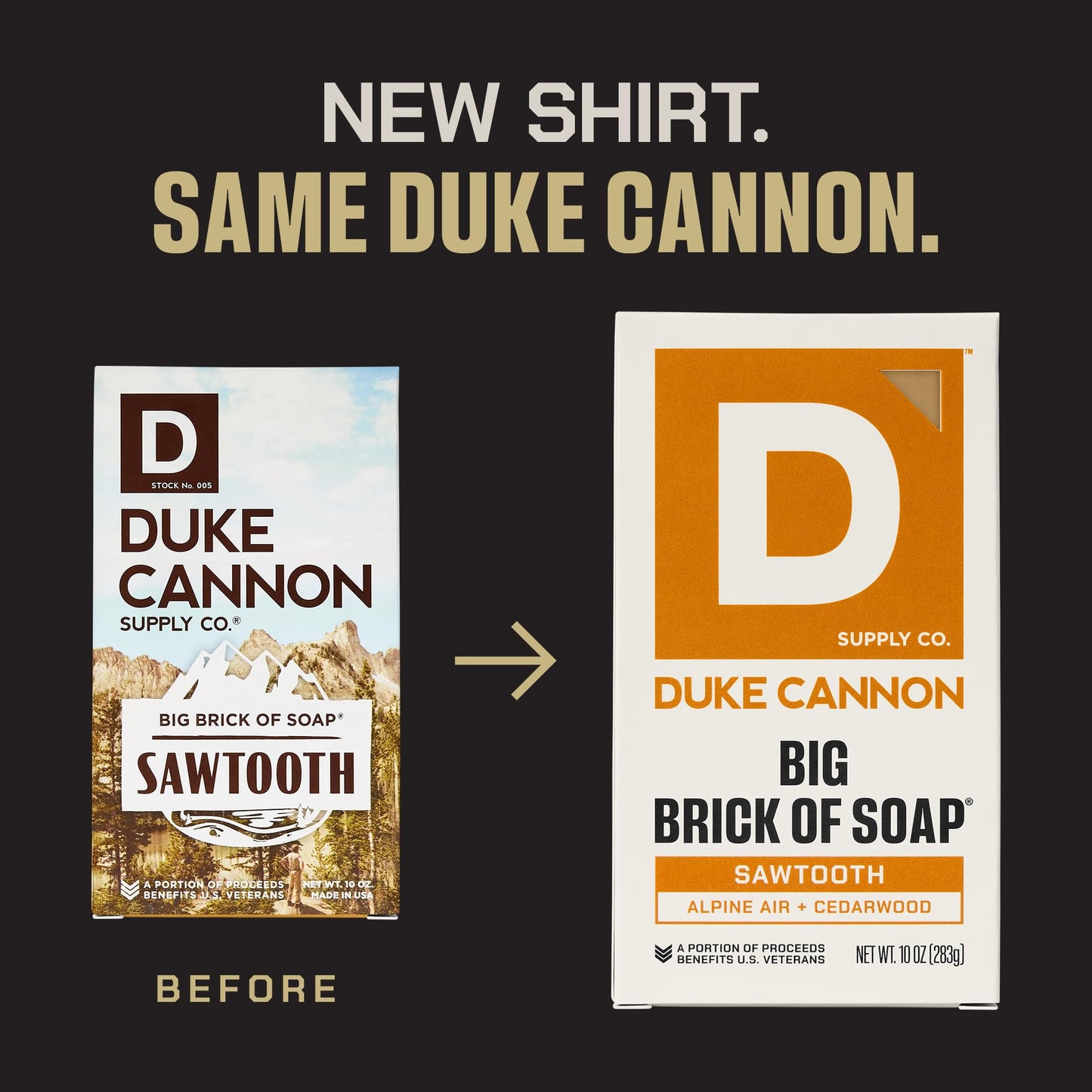 Duke Cannon Sawtooth Big Brick of Soap 4-Pack, 10 oz Each - Alpine Air & Cedarwood Scent, Large Triple-Milled Bar Soap for Men, Long-Lasting Beauty & Personal Care Duke Cannon Supply Co.
