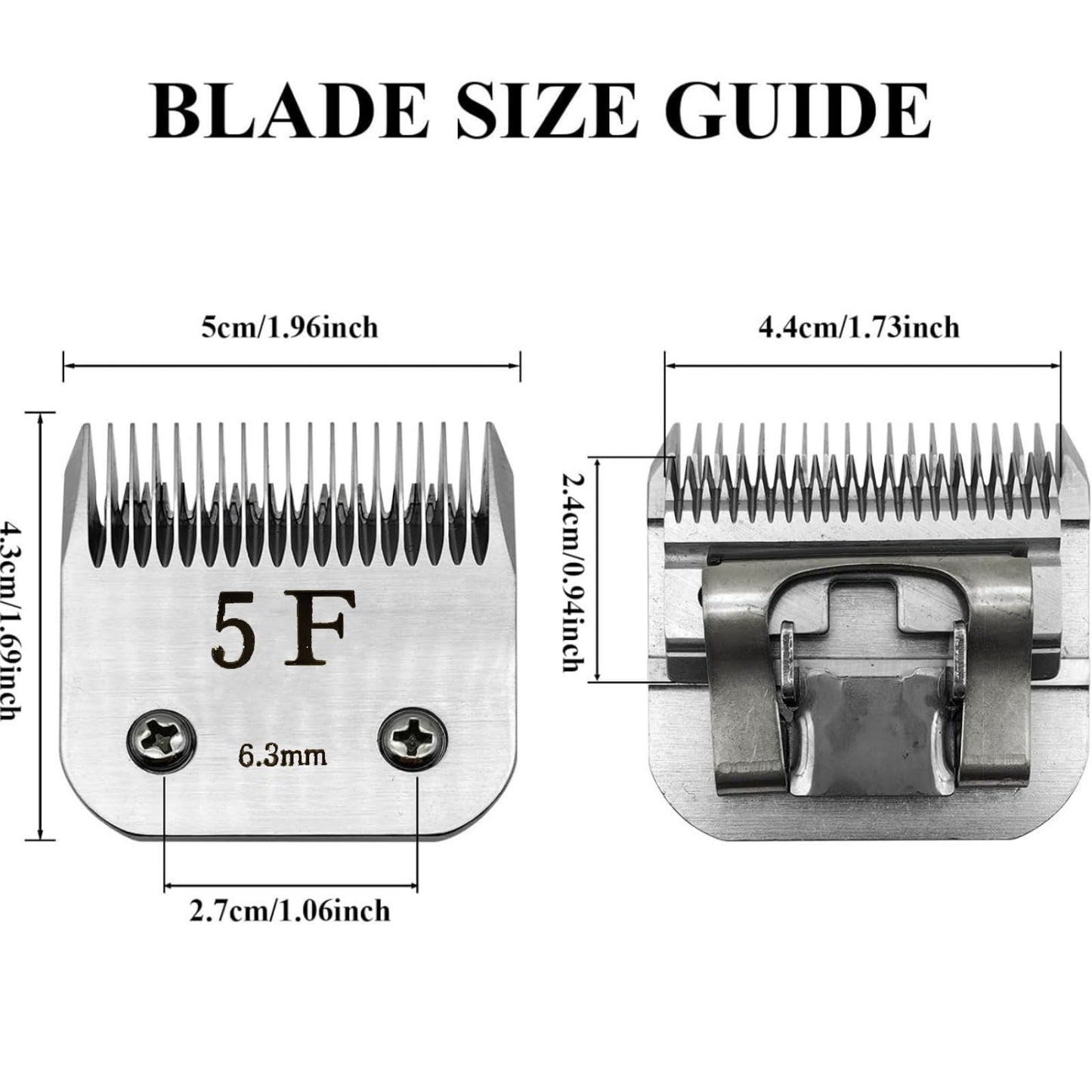 Stainless Steel Detachable Dog Clipper Blade Replacement, 6.3mm Size-5F for Wahl KM2, KM5, KM10, A5 Clippers Beauty and Personal Care NATEFEMIN