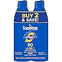 Coppertone Sport Sunscreen Spray SPF 50, Water Resistant Spray Sunscreen Pack, 5.5 Oz, Pack of 2 (Packaging May Vary) Beauty & Personal Care Coppertone