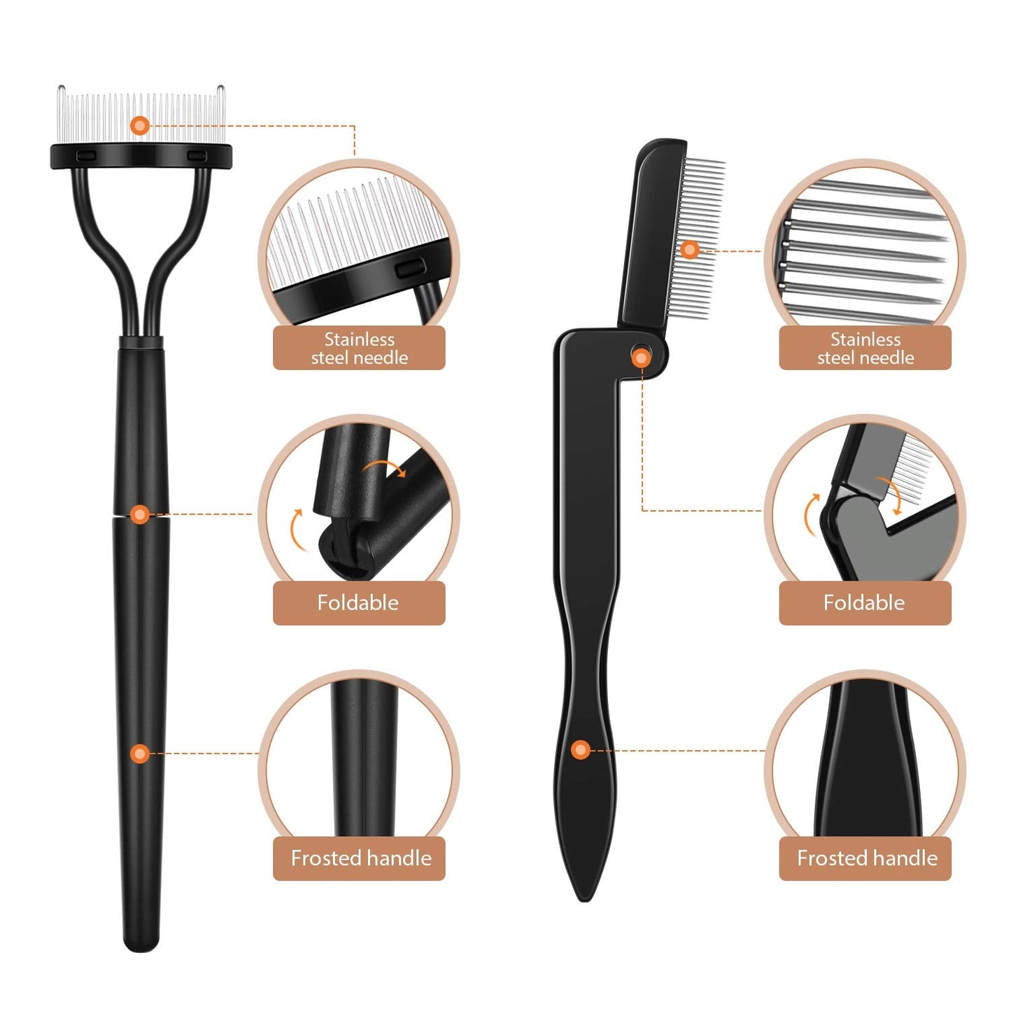 Boao 4 Pieces Folding Eyebrow Comb Eyelash Comb Lash Separator Tool Eyelash Grooming Brush for Making Up Supplies Tools(4 Pieces,Style A) Beauty & Personal Care Boao