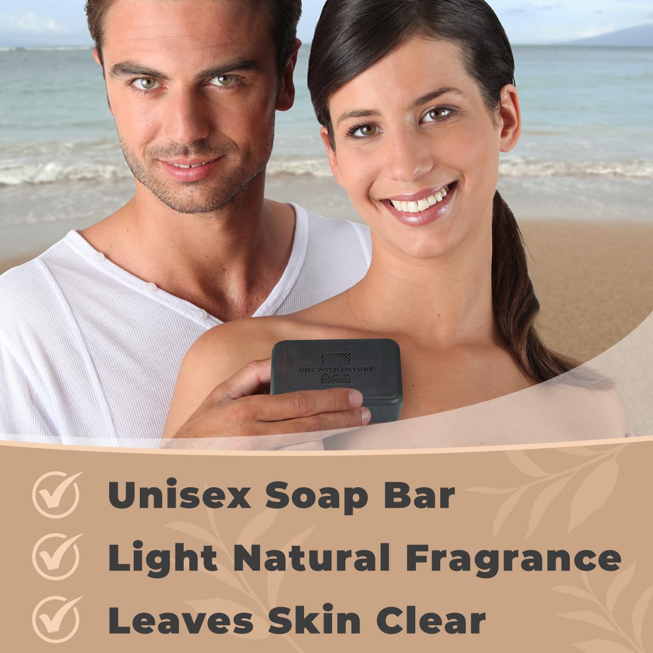 One With Nature Activated Charcoal Soap 7oz 3-Pack - Detoxifying and Exfoliating Charcoal Soap Bar with Dead Sea Salt for Face & Body, for Men & Women Beauty & Personal Care One With Nature
