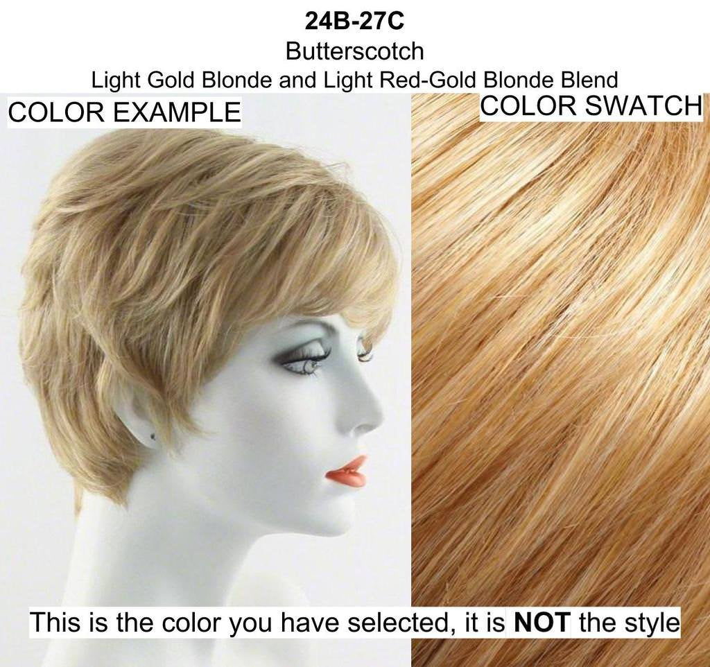 Mimic Hair Wrap Color 24B/27C Butterscotch - Easihair Hairpieces 4.5" Length UpDo Ponytail Accent Synthetic Fiber Curly Wavy Locks Elastic Band