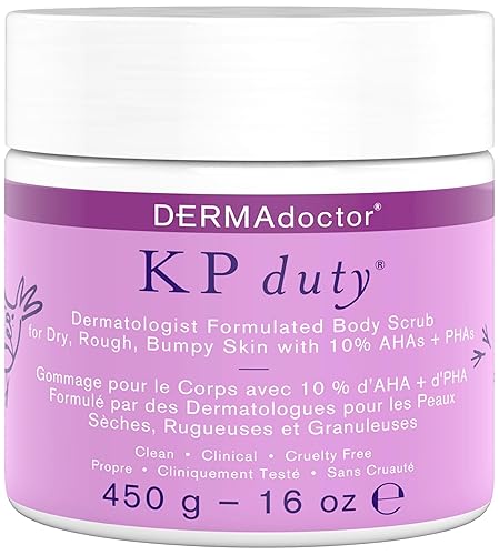DERMAdoctor KP Bump Eraser Body Scrub with 10% AHAs + PHAs for Keratosis Pilaris, Dry, Rough, and Bumpy Skin, Dermatologist Formulated Exfoliating Beauty & Personal Care DERMAdoctor