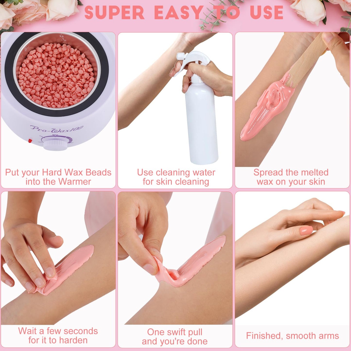 2.5lb Hard Wax Beads, Scented Stripless Wax Bead for Sensitive Skin, Professional Brazilian Waxing Bead, Bikini, Body, Face, Legs, Back, Chest, Coarse Beauty and Personal Care OudaHeat