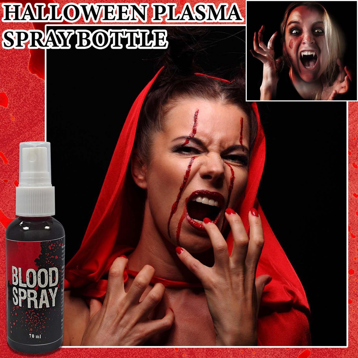 Fake Blood Spray,2.46 oz Fake Blood Makeup,Halloween Liquid Fake Blood Washable Splatter SFX Makeup Kit,Suitable for Clothes Zombie Vampire Halloween Beauty & Personal Care LZYLLS