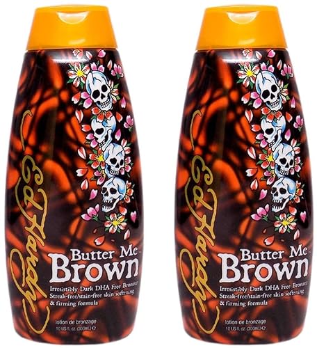 2 Ed Hardy Butter Me Brown Tanning DHA & Streak Free Bronzing Cream Lotion 10 Oz Beauty & Personal Care ED HARDY