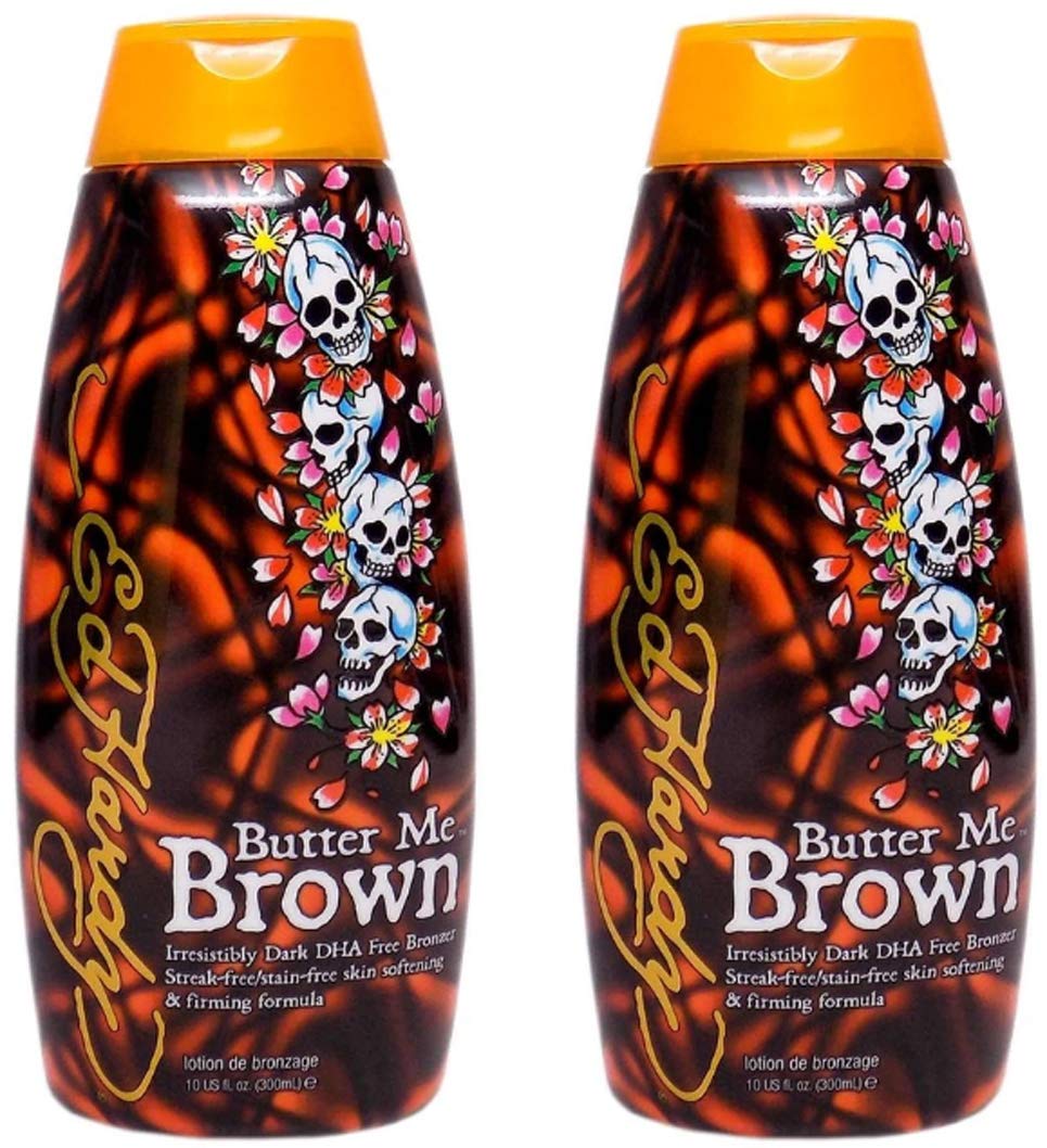 2 Ed Hardy Butter Me Brown Tanning DHA & Streak Free Bronzing Cream Lotion 10 Oz Beauty & Personal Care ED HARDY