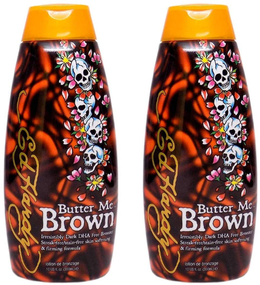 2 Ed Hardy Butter Me Brown Tanning DHA & Streak Free Bronzing Cream Lotion 10 Oz Beauty & Personal Care ED HARDY