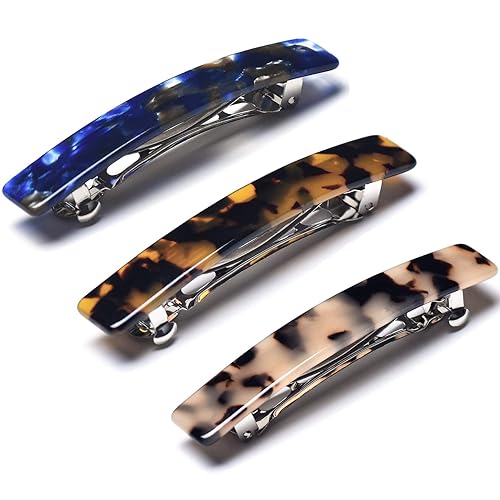 Fsmiling Hair Barrettes for Women French Hair Barrette Clip Small Acetate Hair Clips Barrette No Slip Hair Accessories 3-Pack Beauty & Personal Care Fsmiling