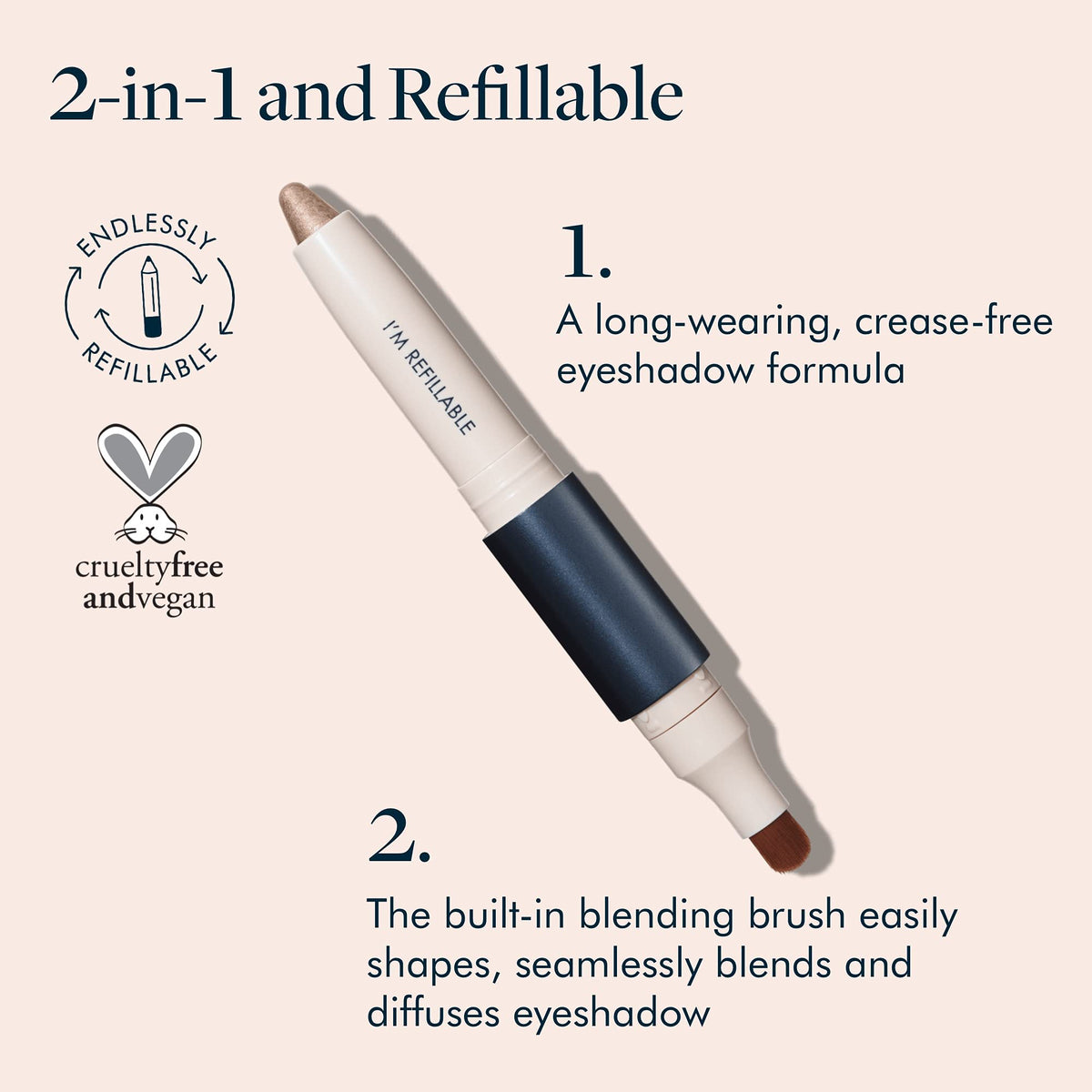 TRE'STIQUE Shadow Crayon, Refillable Eyeshadow Crayon With Built-In Blending Brush, Sustainable Shadow Makeup, Clean Beauty Eyeshadow Beauty & Personal Care TRE'STIQUE