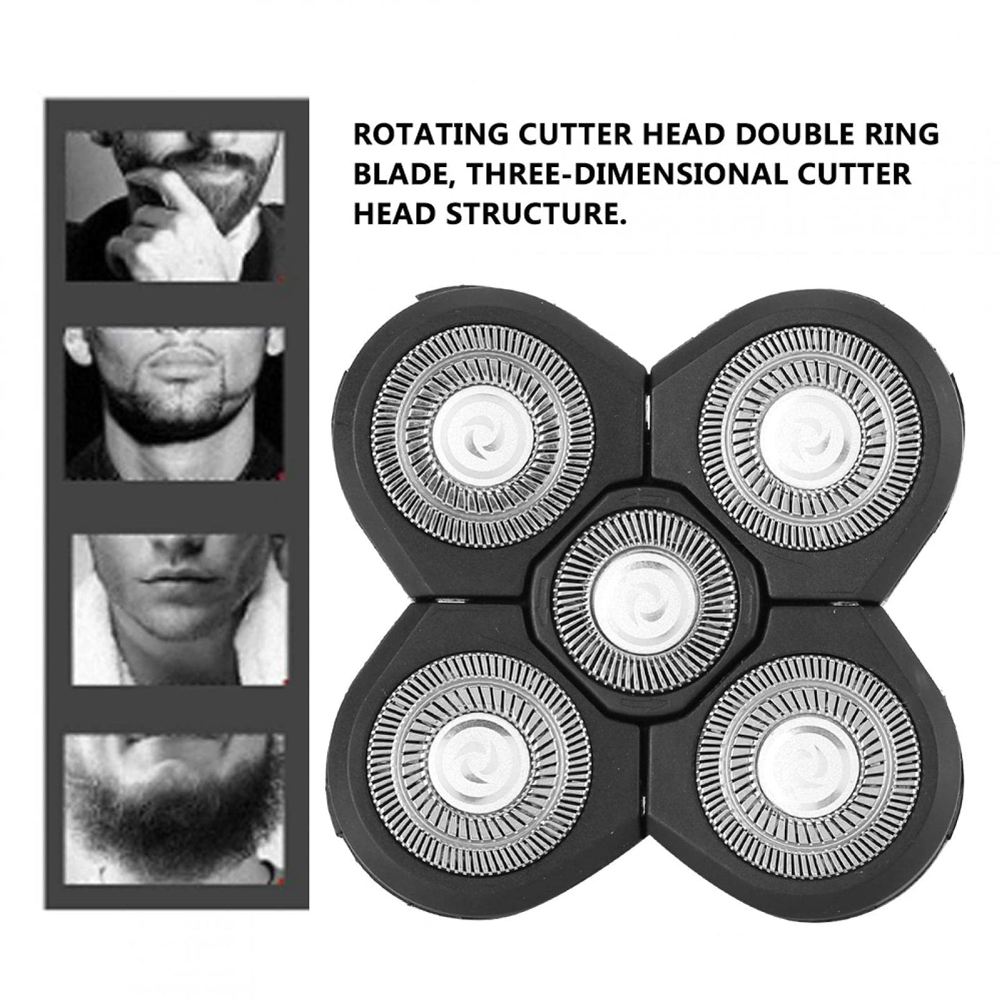 5 Head Shaver Replacement, Universal Electric Beard Shaver Carver 5 Blade Rotating Head Accessory Replacement Shavers Rotating Cutter Head Double Ring Beauty and Personal Care YUYTE