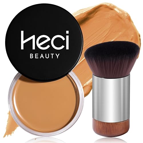 HECI BEAUTY Cream Bronzer with Brush, Creamy & Highly Pigmented Formula, Blendable Cream Contour Makeup with a Natural, Matte Finish - Buildable Beauty & Personal Care HECI BEAUTY