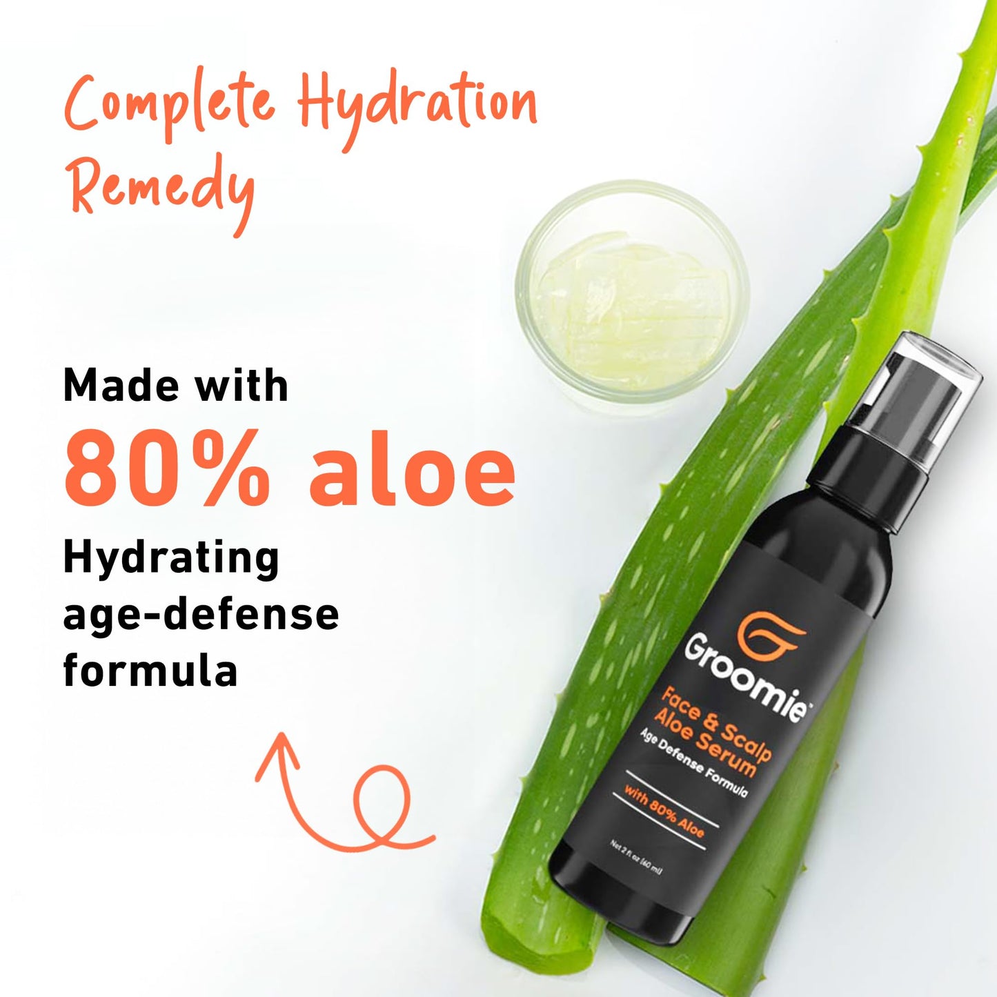 Groomie Face & Scalp Aloe Vera Serum - Hydrating, Soothing, and Moisturizing Skincare Formula, Daily Lightweight and Fast Absorbing, After-Shave Care Beauty and Personal Care Groomie